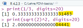 Rundungsfehler in R