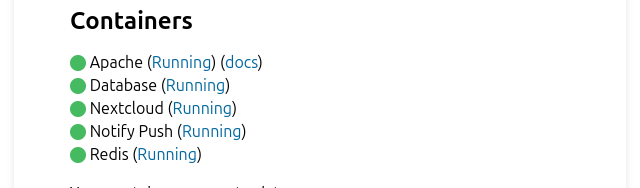 Benötigte Docker Container